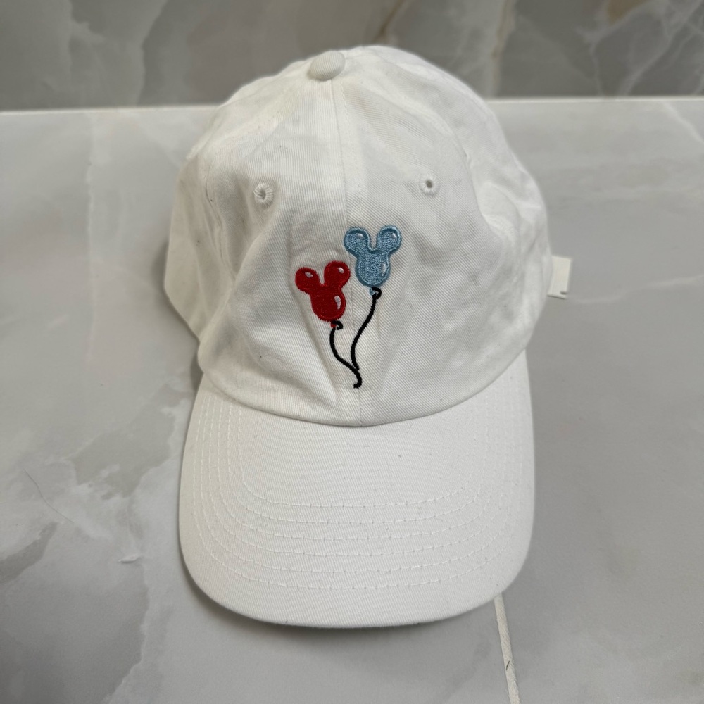 Disney parks white baseball hat with balloons